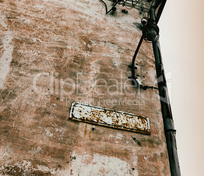 Grunge street blank sign