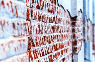 Destroyed brick wall perspective