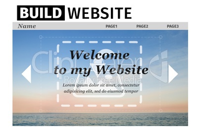 Composite image of build website interface