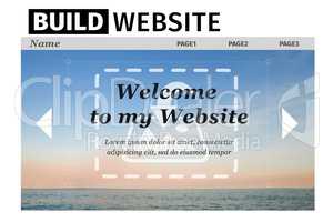 Composite image of build website interface