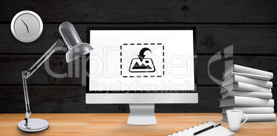 Composite image of image of a virtual desk