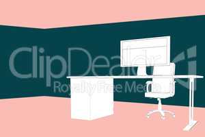Composite image of draw of a desk