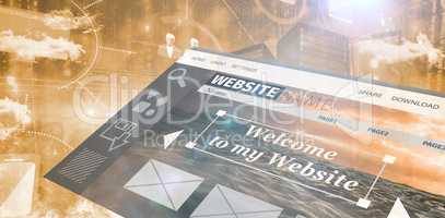 Composite image of composite image of website interface