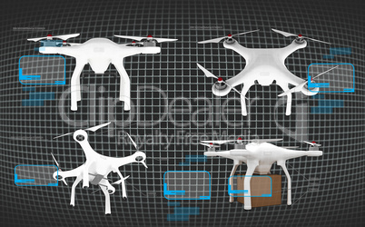 Composite image of four drones