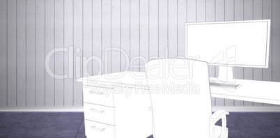 Composite image of draw of a desk