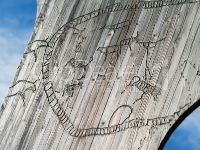 Norway wooden graffiti