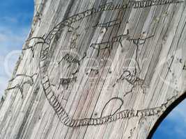 Norway wooden graffiti