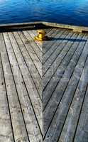 Vertical wooden deck composition