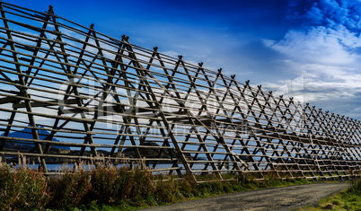 Horizontal Norway empty fish drier perspective background backdr