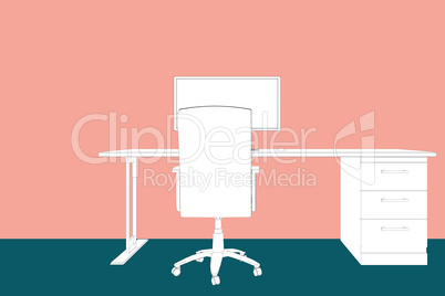 Composite image of draw of a desk