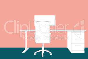 Composite image of draw of a desk