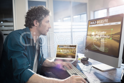 Composite image of composite image of build website interface