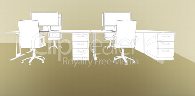 Composite image of draw of two desks
