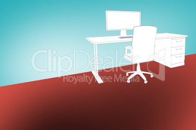 Composite image of draw of a desk