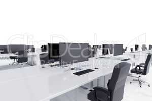 Desks in a open space