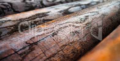 Horizontal vivid orange Norwegian wood macro closeup bokeh backg