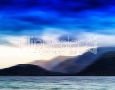 Horizontal vivid Norway motion blur landscape abstraction backgr
