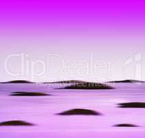 Square vivid pink purple ocean landscape islands abstraction bac