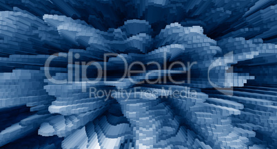 Horizontal vivid blue business extrude cube abstraction backgrou