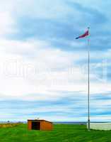 Vertical vibrant Norway flag composition background backdrop