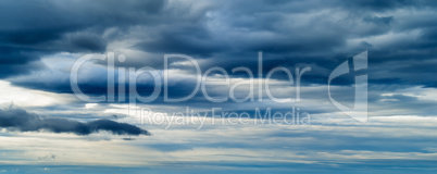 HORIZONTAL VIVID BLUE CLOUDSCAPE DRAMATIC CLOUDS BACKGROUND BACK