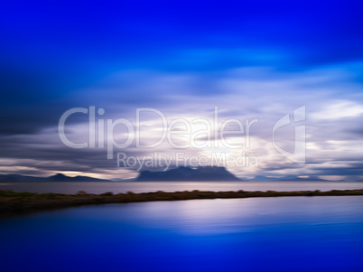 Horizontal vivid Norway motion blur landscape abstraction backgr