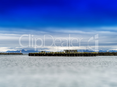 Horizontal vivid Norway toy pier quay building background backdr