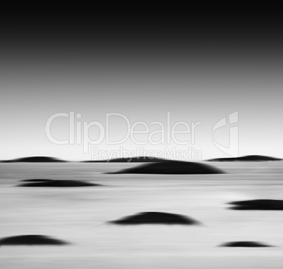 Square vibrant black and white ocean landscape islands abstracti