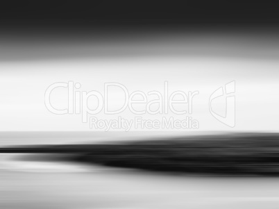 Horizontal black and white blur nordic fjord island landscape ab