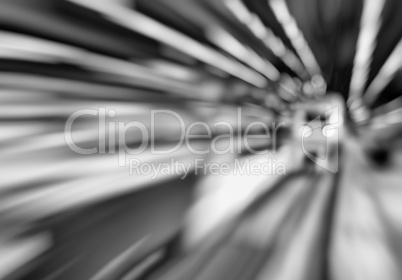 Horizontal black and white abstract motion train station transpo