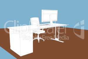 Composite image of draw of a desk