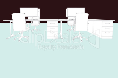 Composite image of draw of two desks