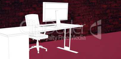 Composite image of draw of a desk