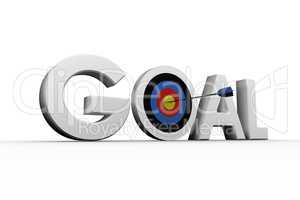 Digitally generated image of the word goal
