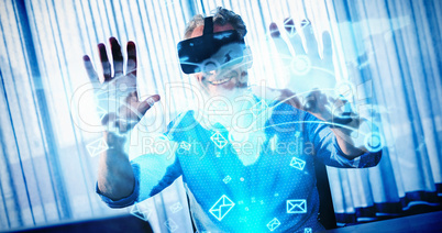 Composite image of futuristic technology interface