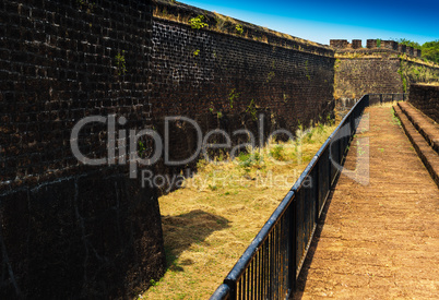 Diagonal old indian castle wall background