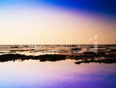 Horizontal vivid ocean horizon landscape abstraction background