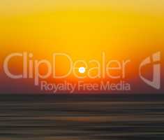 Horizontal vivid orange sunset ocean horizon abstraction blur ba