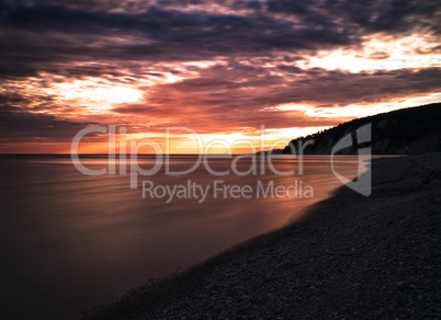 Dramatic sunset on the beach