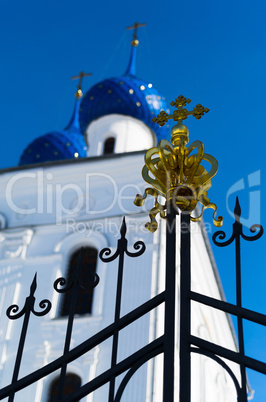 Vertical orthodox church gate design element backdrop
