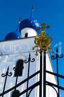 Vertical orthodox church gate design element backdrop