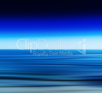 Horizontal vivid vibrant fresh blue ocean landscape motion blur