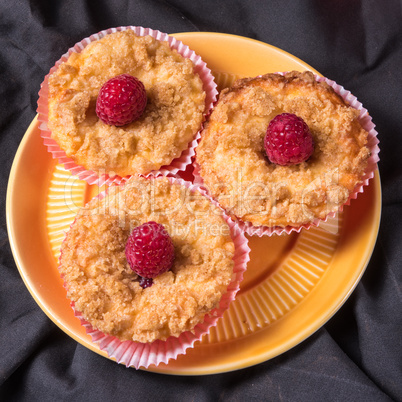 Cheesecake Muffins with raspberry