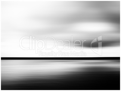 Horizontal vivid black and white minimal landscape abstraction b