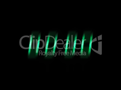 Horizontal isolated blurred green display zeros abstraction back