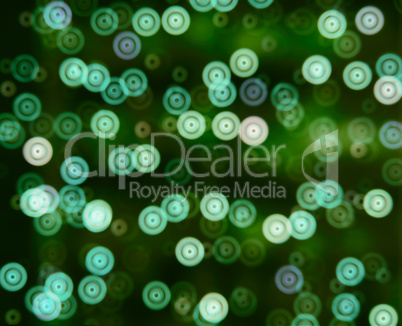 Horizontal  warm green circle bokeh spheres abstraction backgrou