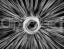 Horizontal black and white blurred teleport swirl abstraction ba