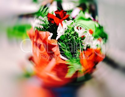 Wedding bouquet radial blur abstraction backdrop