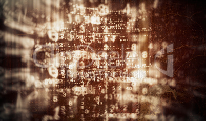 Horizontal sepia matrix digital abstraction background