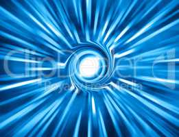 Horizontal blue space teleport swirl abstraction background